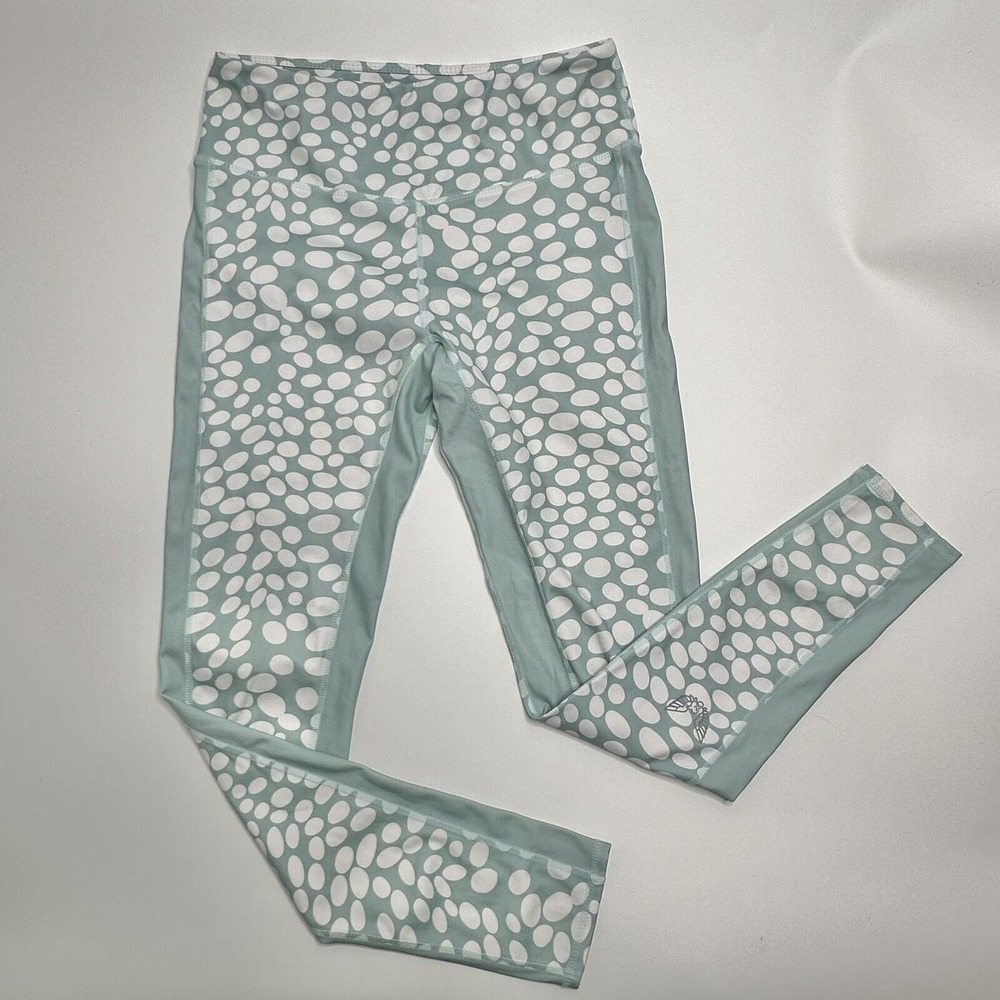 Vitesse Athletics‎ Size Large Light Blue Polka Dot Women Leggings